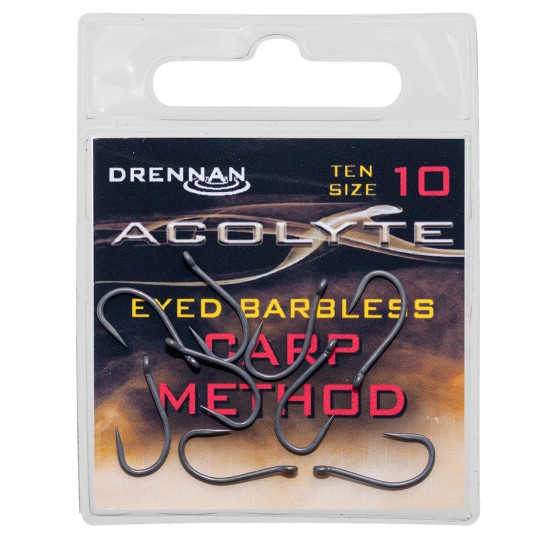 Carlige Drennan - Acolyte Carp Method Barbless Nr. 10 Carlige Drennan - Acolyte Carp Method Barbless Nr. 10